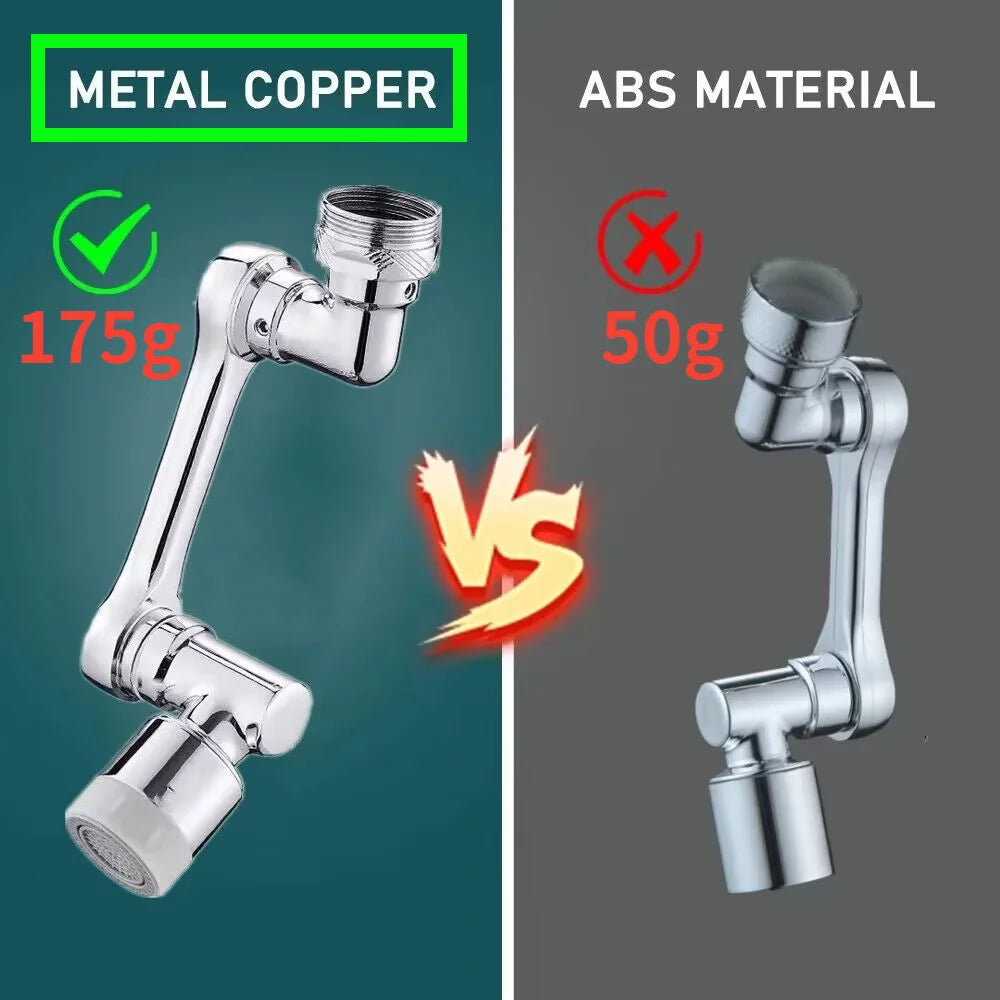 Métal 1080 °   Tête de pulvérisation de robinet à Rotation universelle, adaptateur 22/24mm, prolongateur de robinet de lavabo, aérateur, buse de barboteur, robinet de cuisine